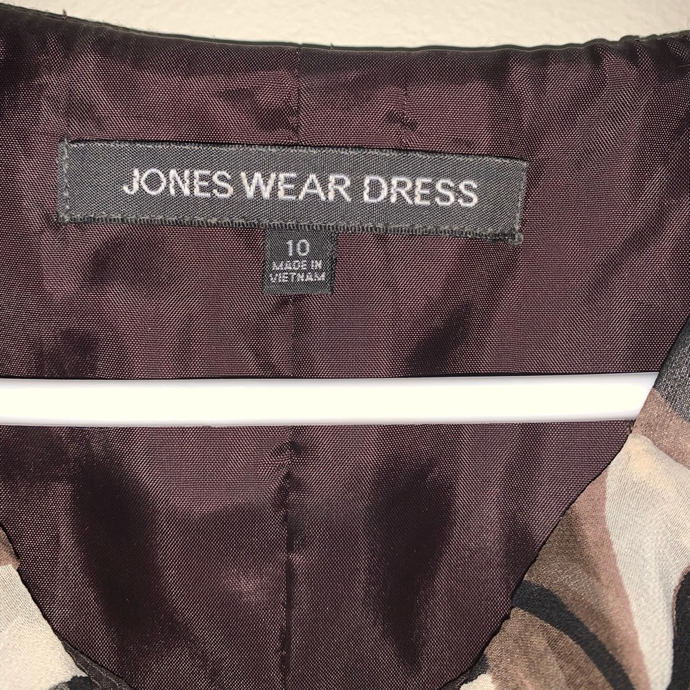 Jones Wear Dress brown & cream floral size 10 - Picture 5 of 8